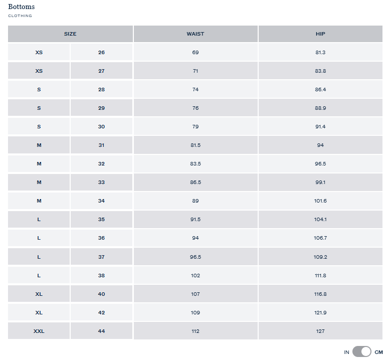 Size Chart