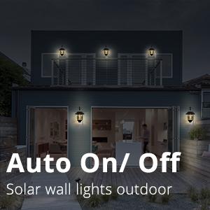 DERAYSION 2 Pack Solar Lanterns Outdoor, Multifunctional Lighting Hanging Glass Metal Lights with Wall Mount Bracket, Waterproof Auto Dusk to Dawn Warm White Decor for Garden Fence Porch