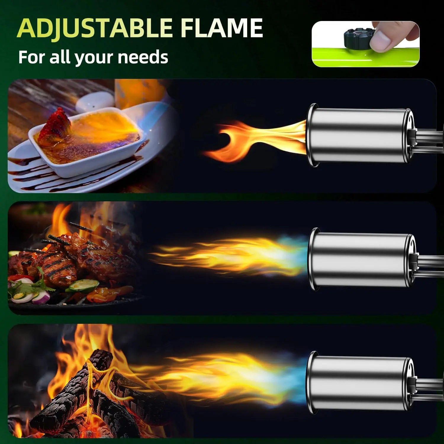 Great gift for outdoor lovers, BBQ enthusiasts, and DIYers--Powerful propane torch with one-touch ignition and safety lock for easy use