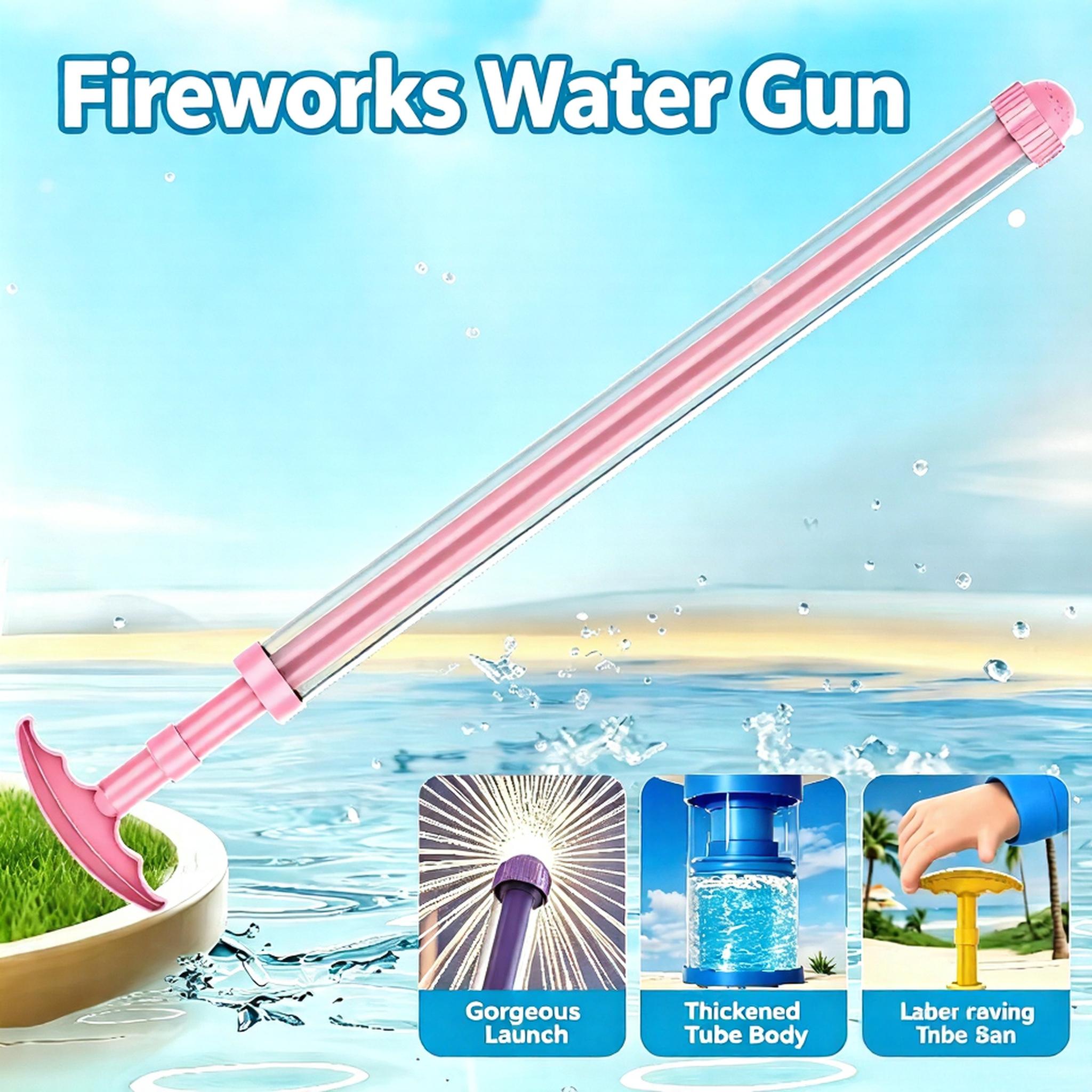 Pink Extendable Water Gun — Summer Outdoor Pool & Beach Water Play Party Toy — Drainage Pipe / Drainage System