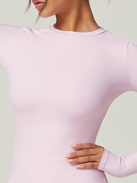 Women's Solid Long Sleeve Tee & Leggings Loungewear Two-piece Set, Casual Comfy Knit Round Neck Top & Skinny Pants Loungewear Set, Ladies Loungewear for Spring & Fall
