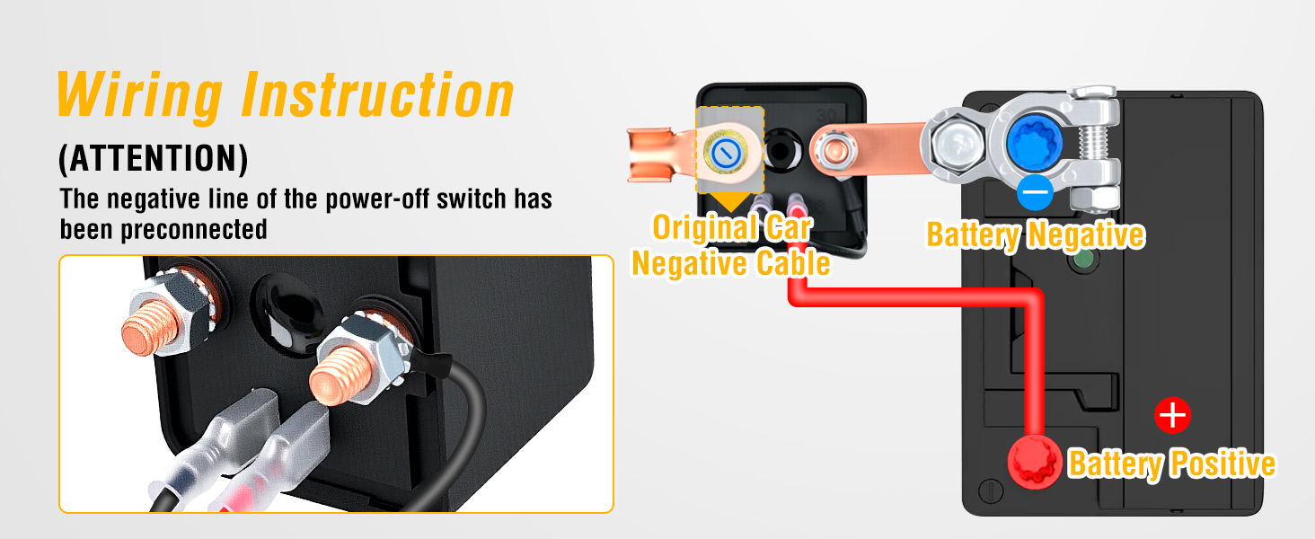 Nilight Remote Battery Disconnect Switch 12V 250A Car Anti-Theft Kill Switches