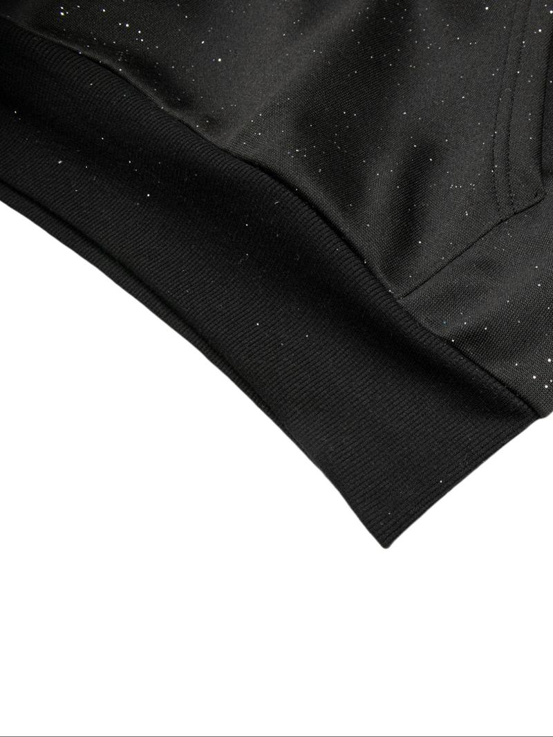 Men's Hooded Sweatshirt, Dark Gothic Cross Element Hooded Sweatshirt, Starry Sky Dyeing Process Pullover, Kangaroo Pocket, Casual Regular Loose Drawstring Hooded Sweatshirt, Suitable For Daily Vacation Outdoor Wear, Fall Outfits & Winter Outfits