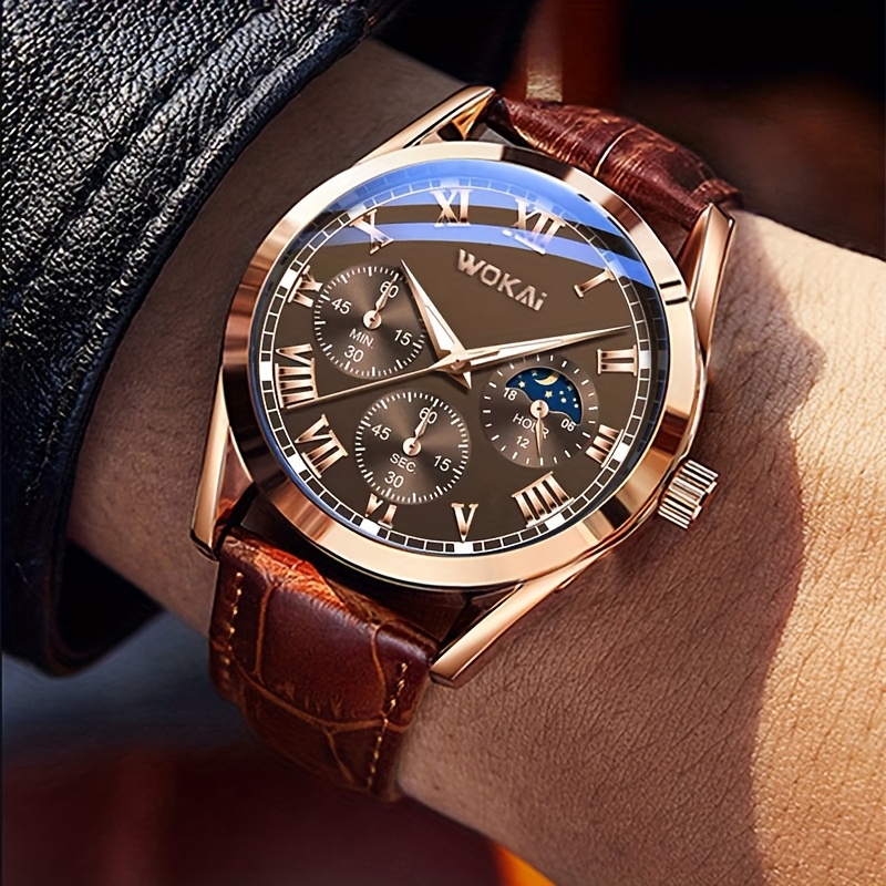 Free Gift - Brown Faux Leather Watch