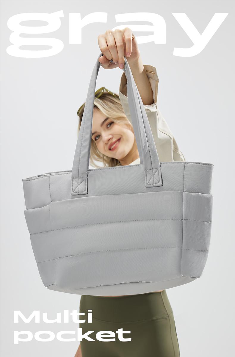 JOJOANS Tote Bag for Women, Lightweight Puffy Tote Bag with Compartments, Large Quilted Shoulder Bag Handbag for Travel Gym TikTokShopBlackFriday