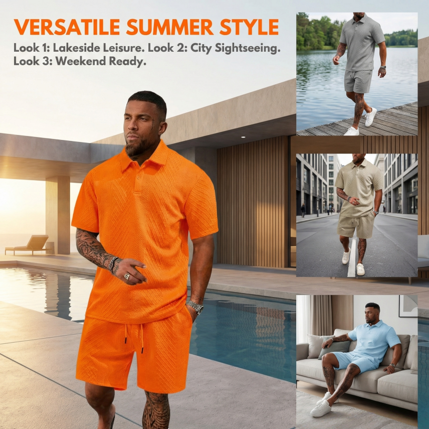 Textured Polo Set - Design