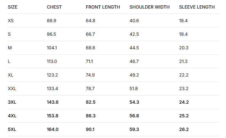 Size Chart