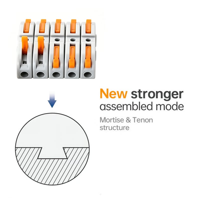 Universal Quick Lever Electrical Wire Connectors (24-12 AWG) Assortment (50/100Pcs) + Wire Stripper