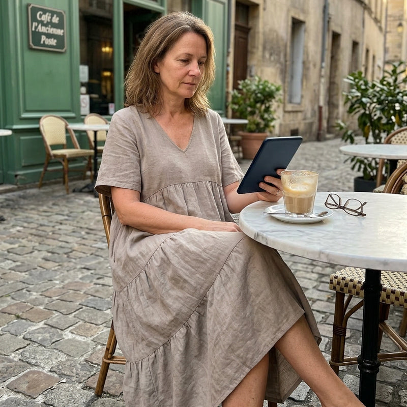 ⏳Time-Limited Special⏰Women's Casual Long Dress – V-Neck, Loose, Flowy 🌾