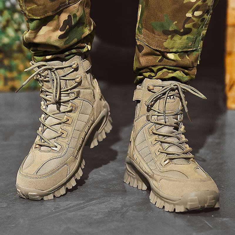 Men's Waterproof Outdoor Anti-Puncture Work Combat Boots Army Boots (D