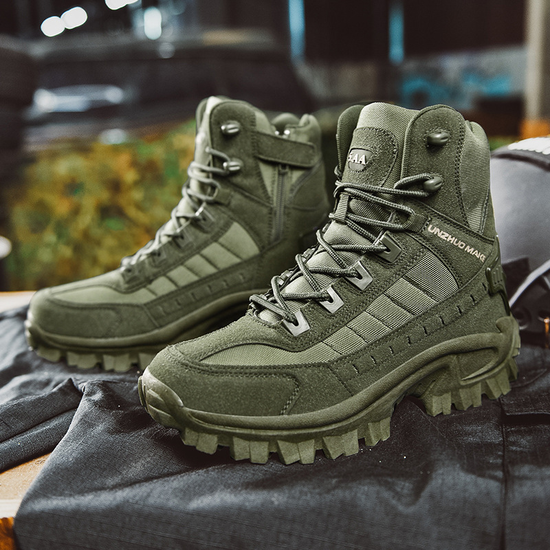 Men's Waterproof Outdoor Anti-Puncture Work Combat Boots Army Boots (D