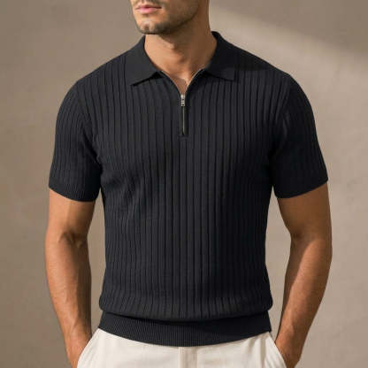 Hudson Ribbed Zip Polo