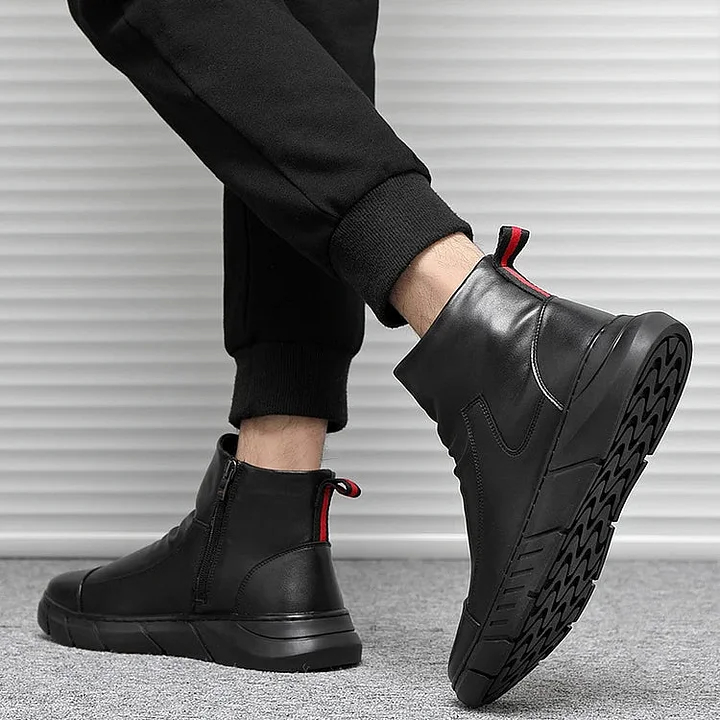 Italian   Genuine Leather Zipper Martin Boots