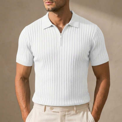 Hudson Ribbed Zip Polo