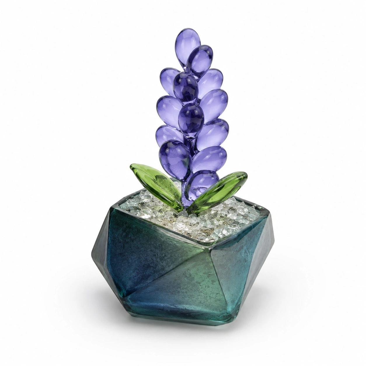 Lavendel Glasfigur im Pflanzgefaess-Wohnelle