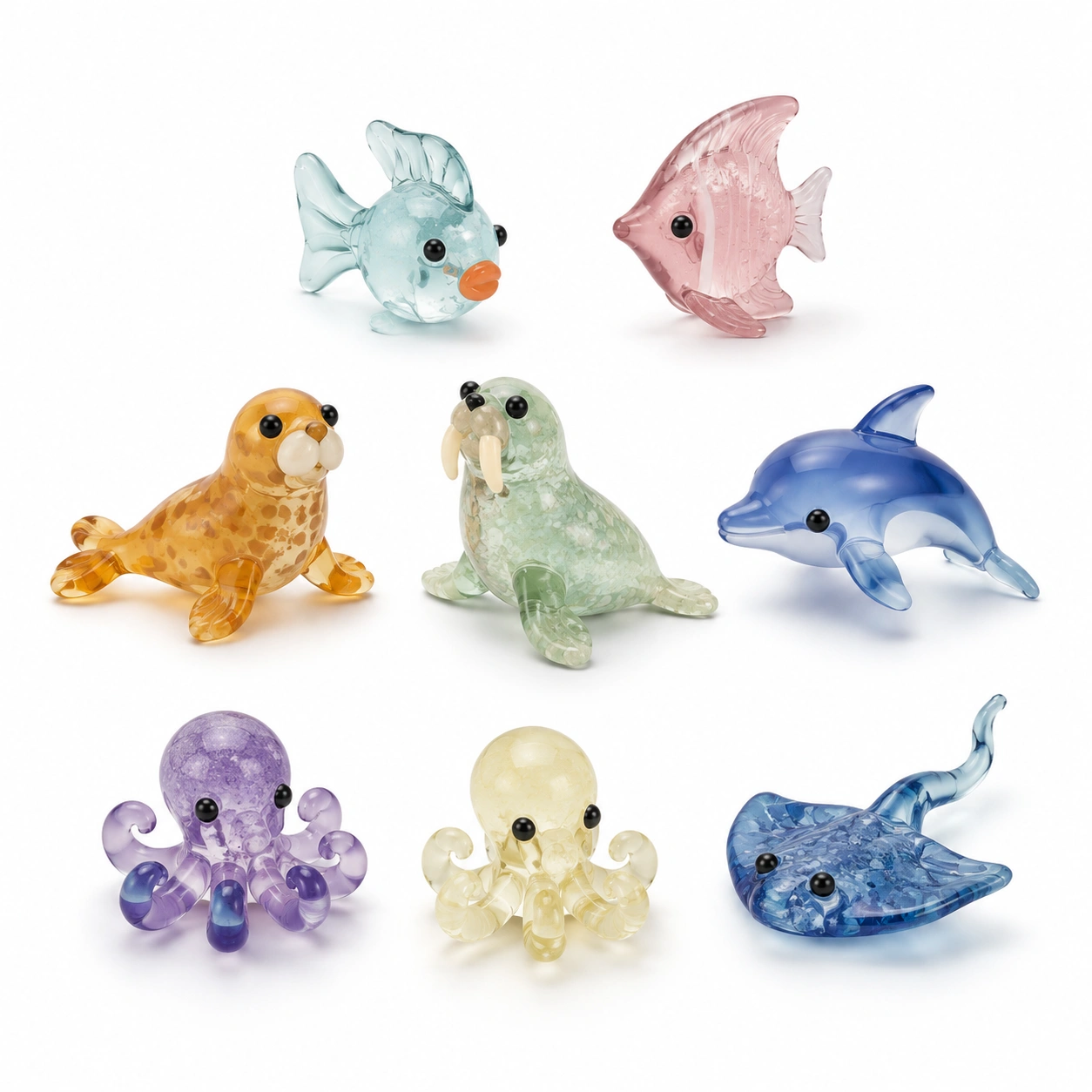 Glasfiguren Meerestiere Set Premium-Wohnelle