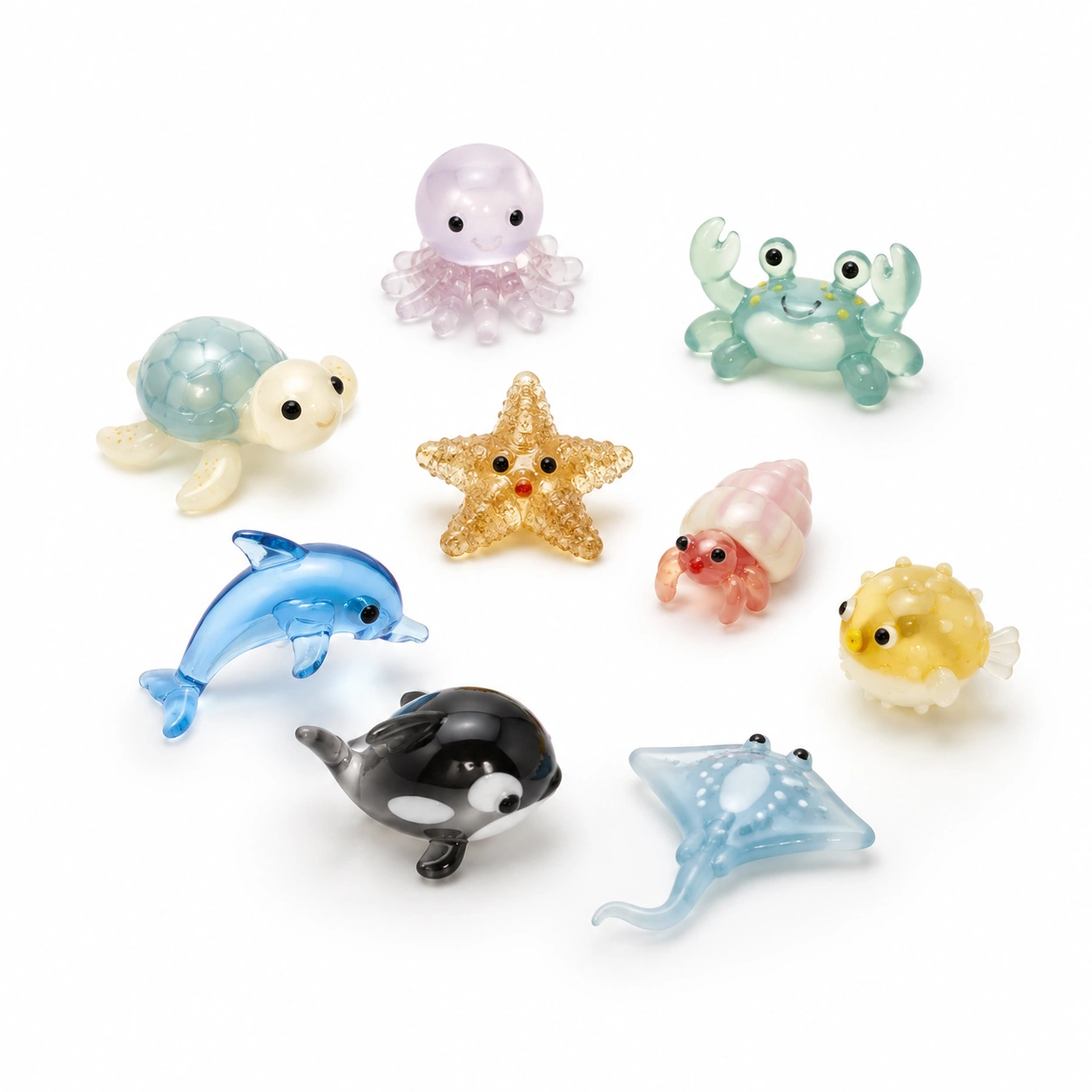 Niedliche Glasfiguren Ozean Set-Wohnelle