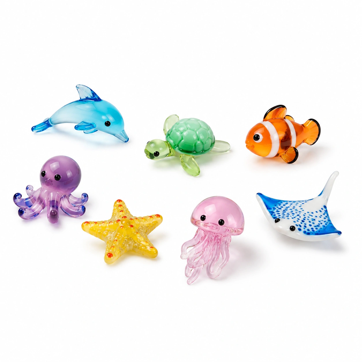 Meerestiere Glasfiguren Set-Wohnelle