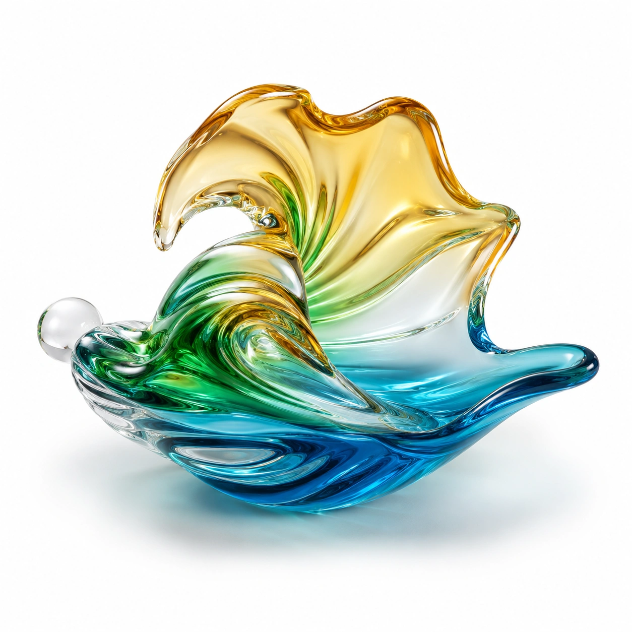 Glas Skulptur Meereswelle-Wohnelle