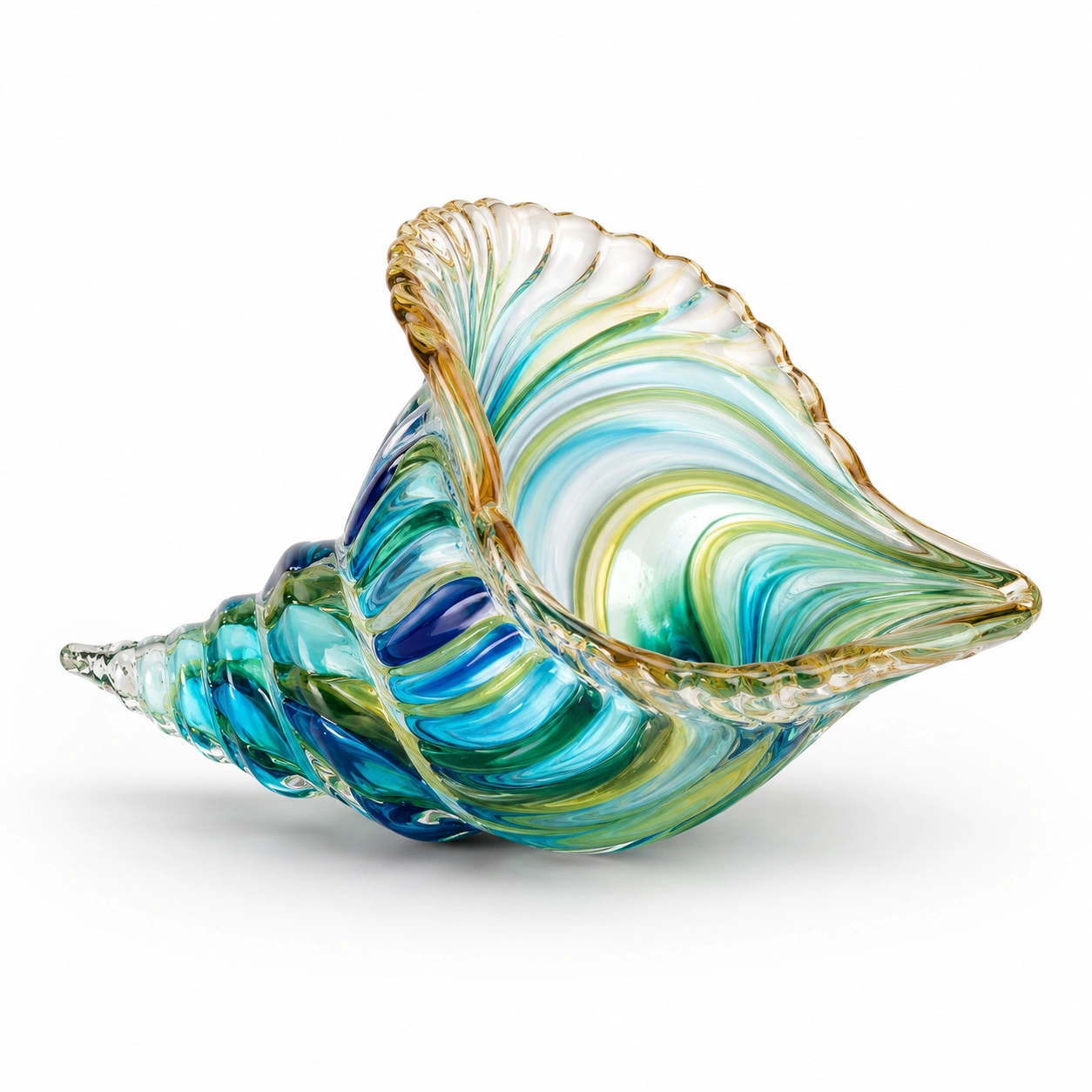 Muschelglas Dekoration Blau-Wohnelle