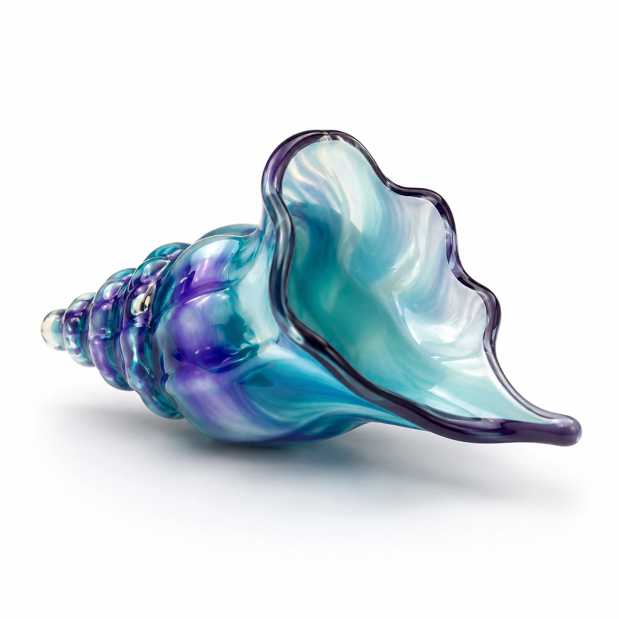 Muschelglas Vase Lila Blau-Wohnelle