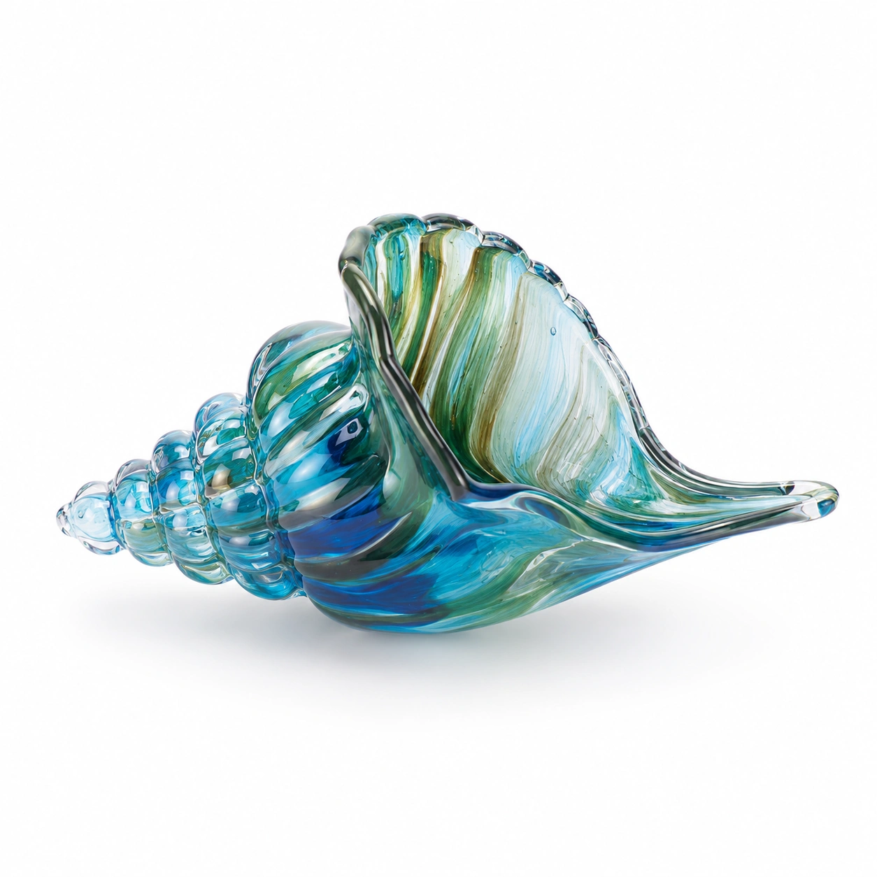 Muschelglas Dekoration Blaugrun-Wohnelle