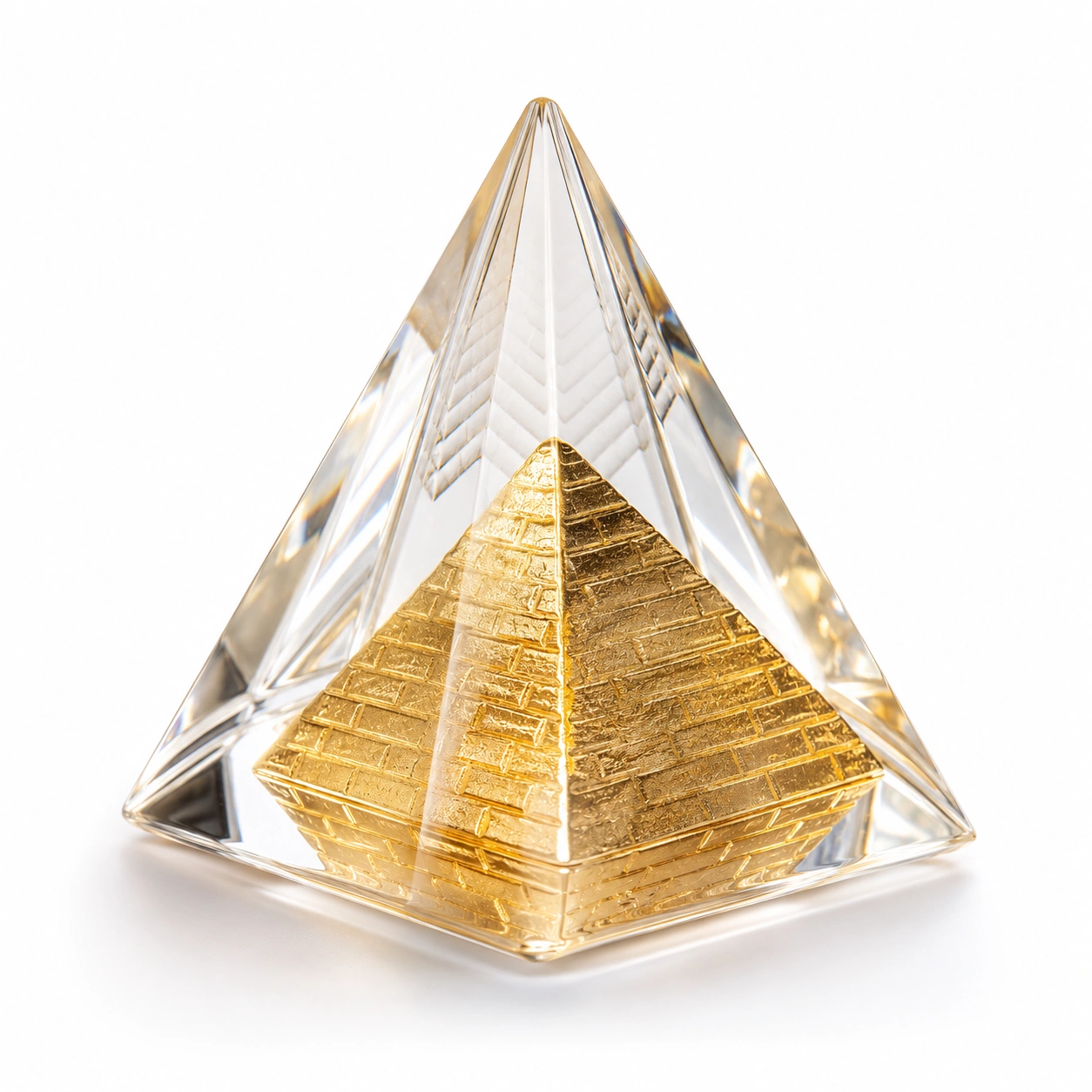 Kristall Pyramide Gold-Wohnelle