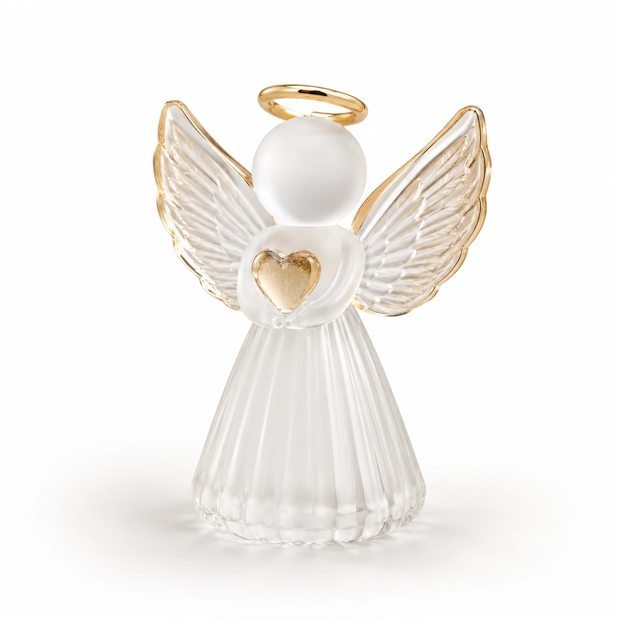 Engel Figur Weiss Gold Herz-Wohnelle