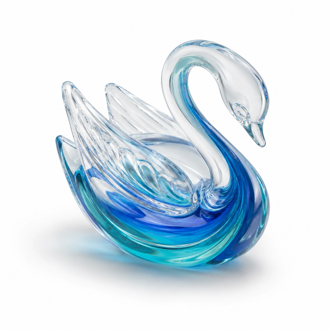 Schwan Figur Blau Glas-Wohnelle