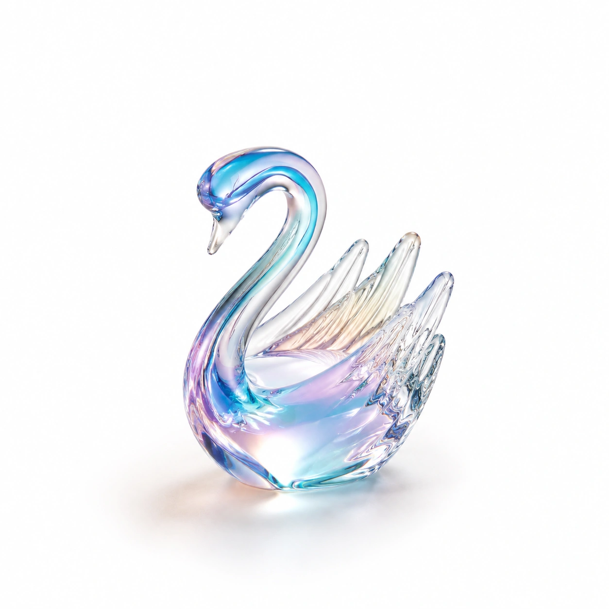Irisierender Glas Schwan-Wohnelle