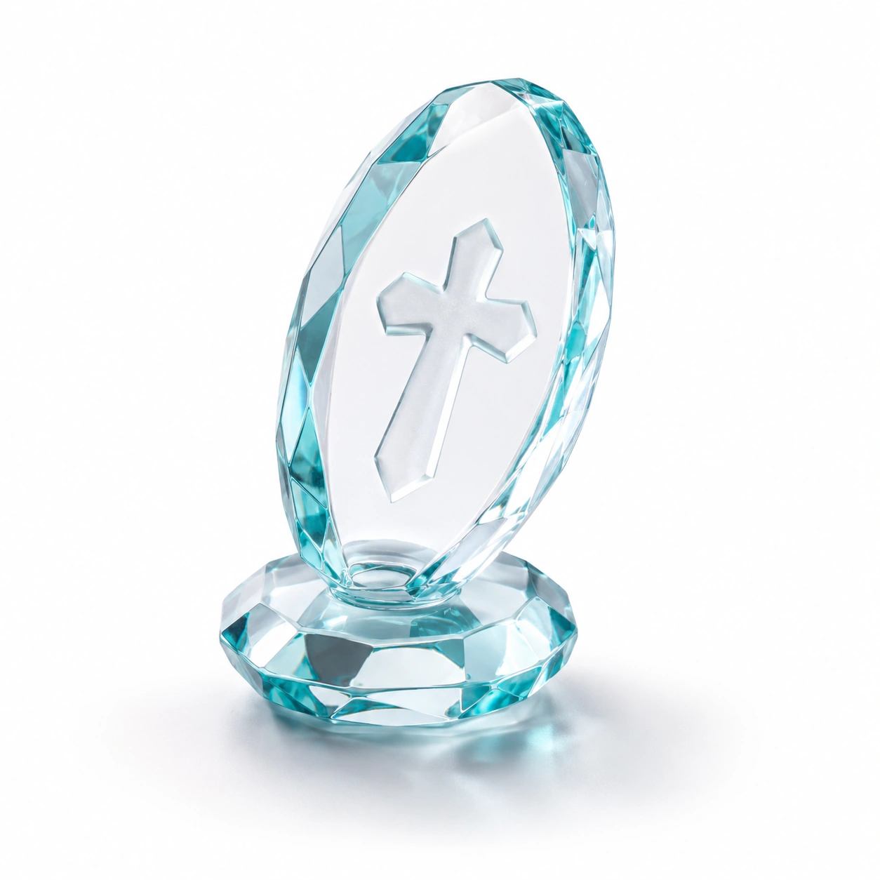 Kristallkreuz Dekofigur Aqua-Wohnelle