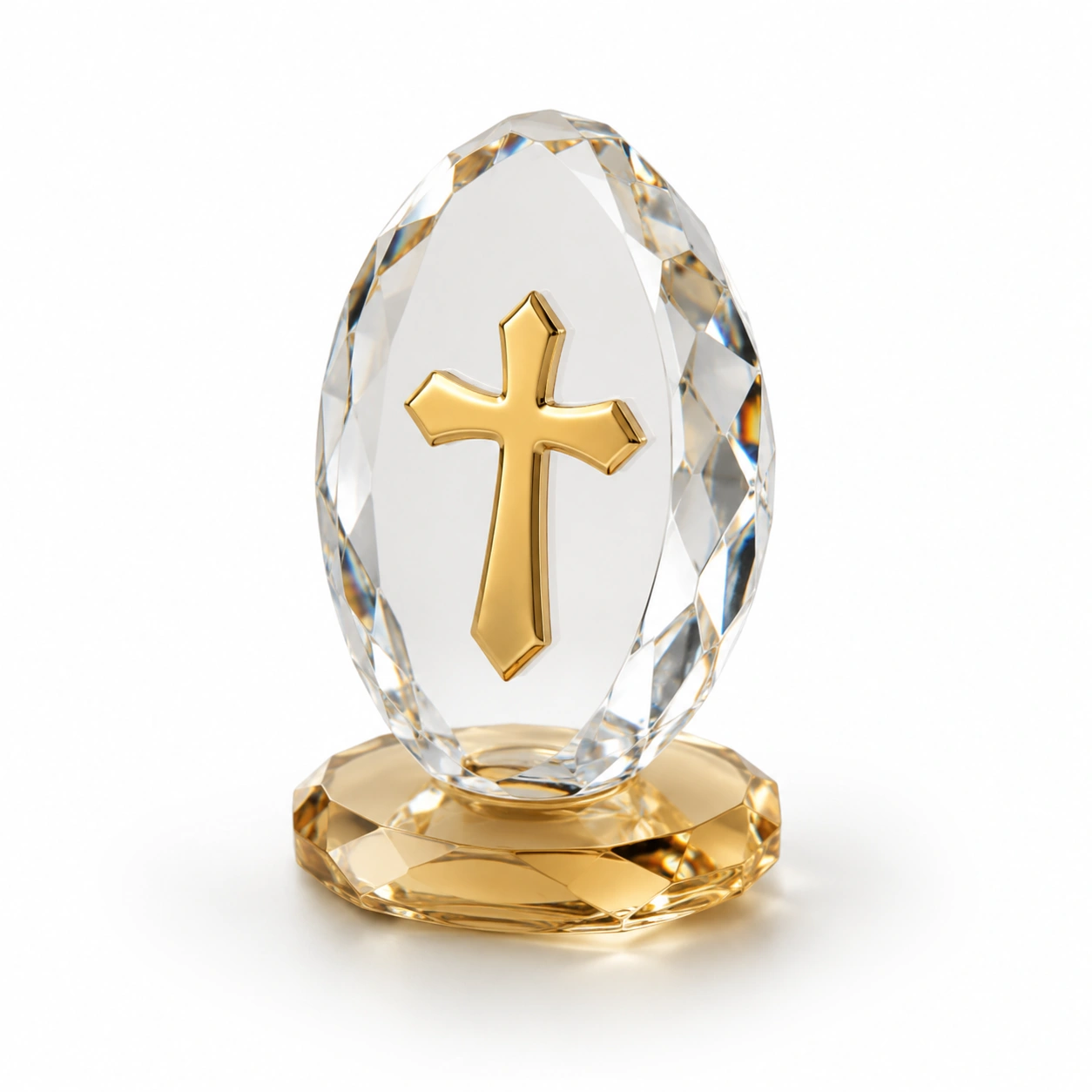 Kristallkreuz Dekofigur Gold-Wohnelle