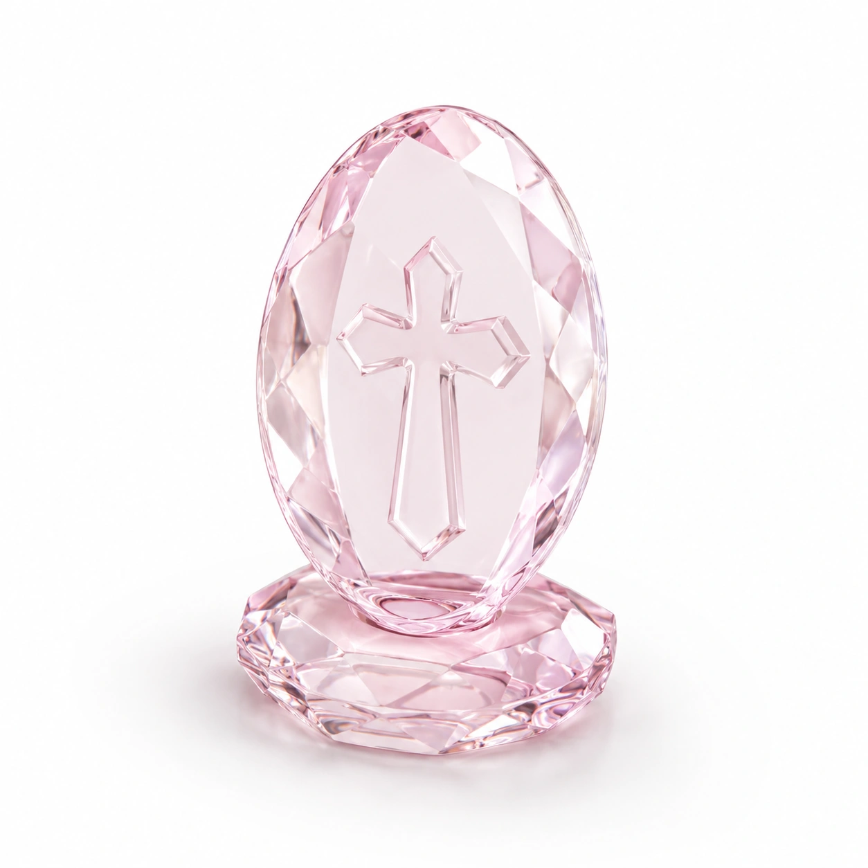 Kristallkreuz Dekofigur Rosa-Wohnelle