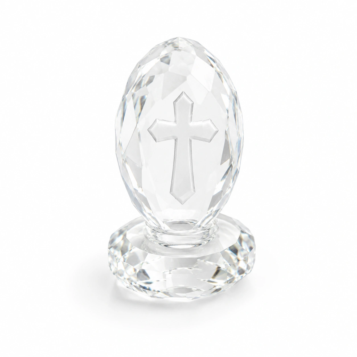 Kristallkreuz Dekofigur Transparent Oval-Wohnelle