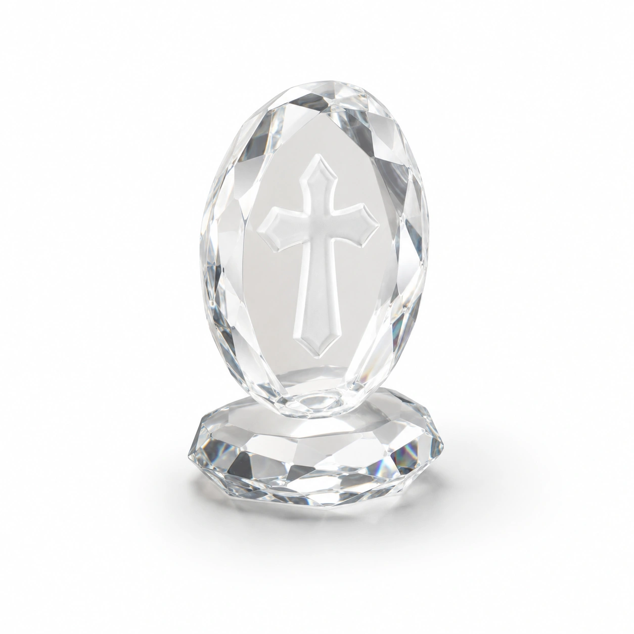 Kristallkreuz Dekofigur Transparent Klassisch-Wohnelle
