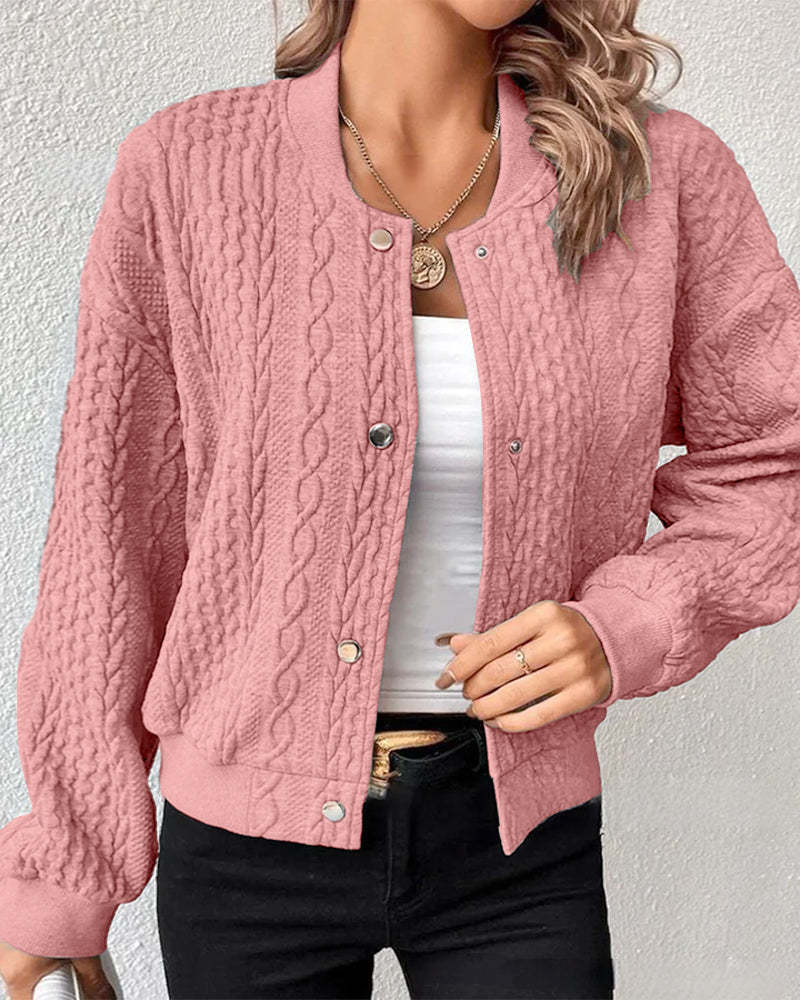 Women's Comfortable Knitted Jacket Cardigan with Elegant Buttons
