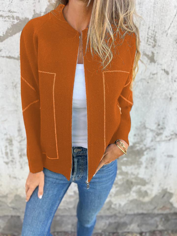 CLEARANCE SALE🔥Casual Round Neck Zipper Thin Jacket