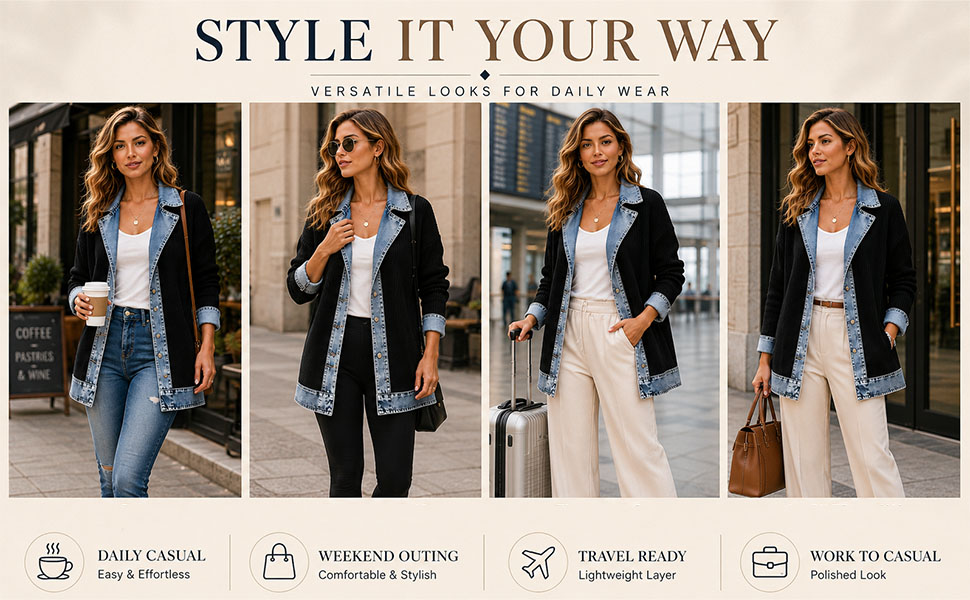 knit denim jacket