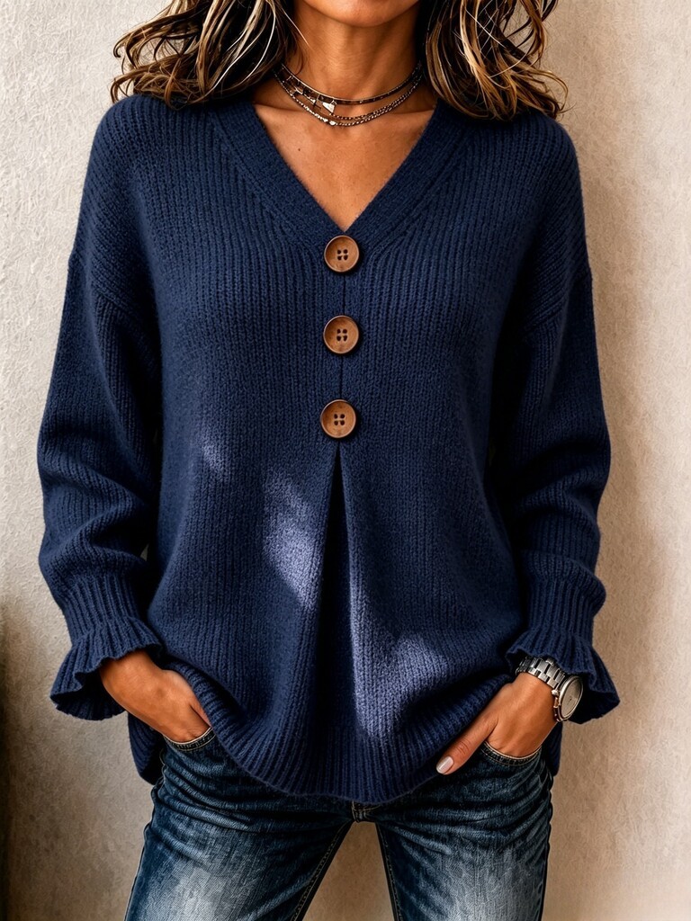 💝💝Special Price Today | Women's Soft V-Neck Textured-Knit Sweater