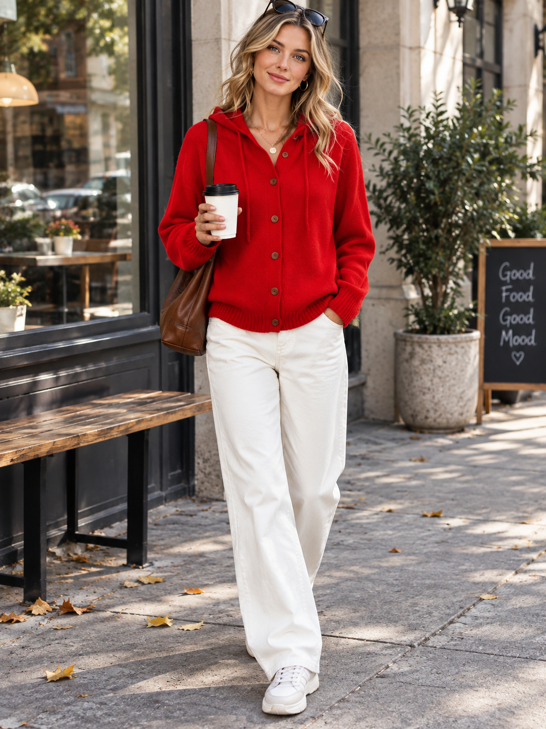 CLEARANCE SALE🔥 Women's Casual Hoodie Cotton Plain Long Sleeve Comfy Cardigan