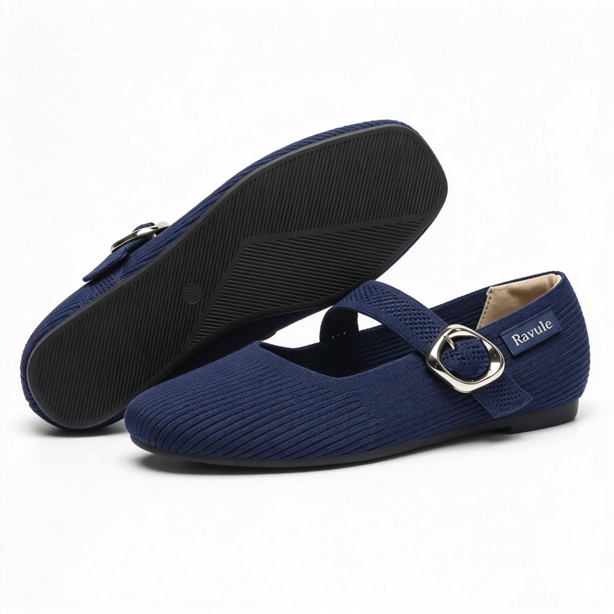 Women's Mary Jane Comfort Flat Shoes With Adjustable Buckle Strap