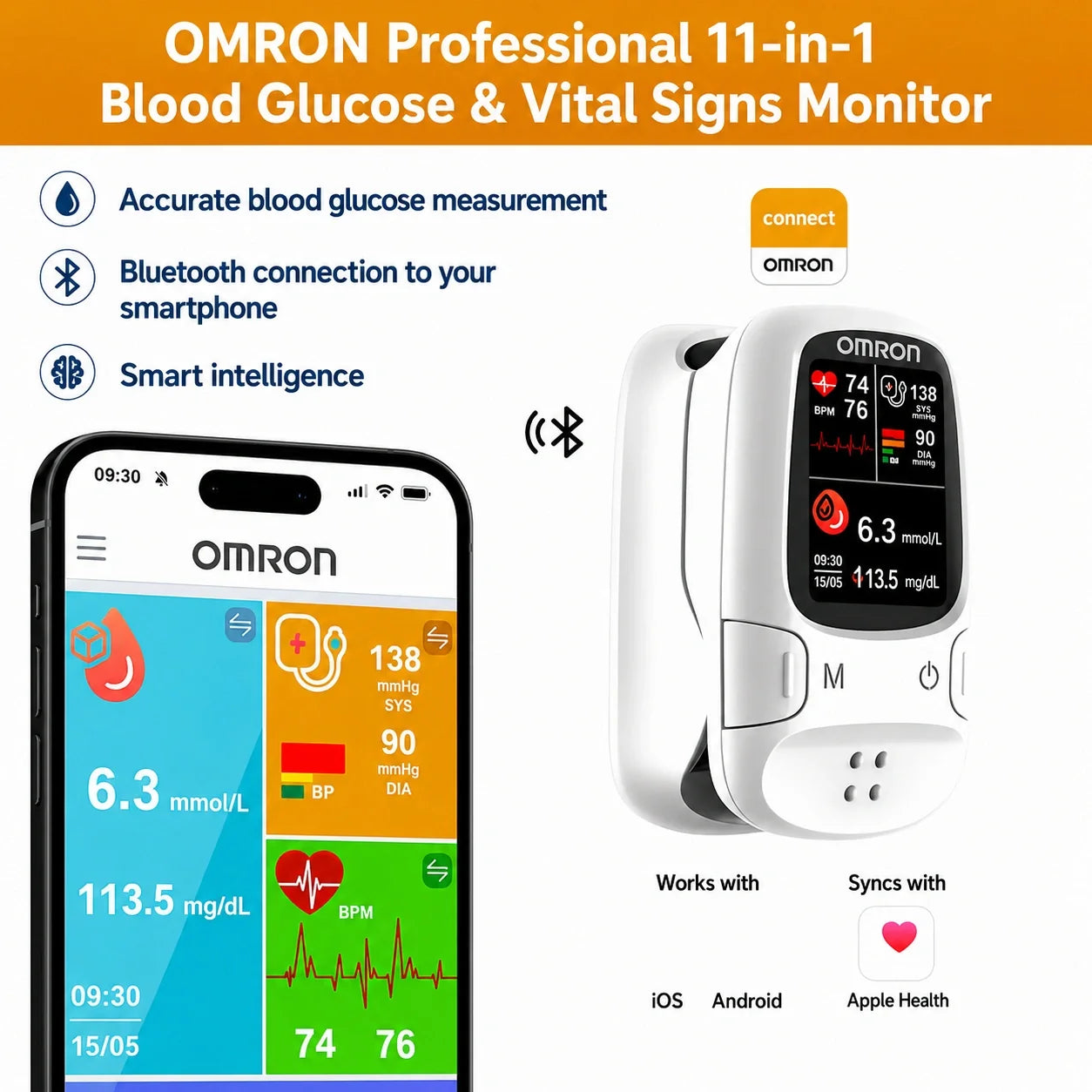 🩸Smart Non-Invasive Glucose Meter – Simple, Convenient & Easy to Use ✨