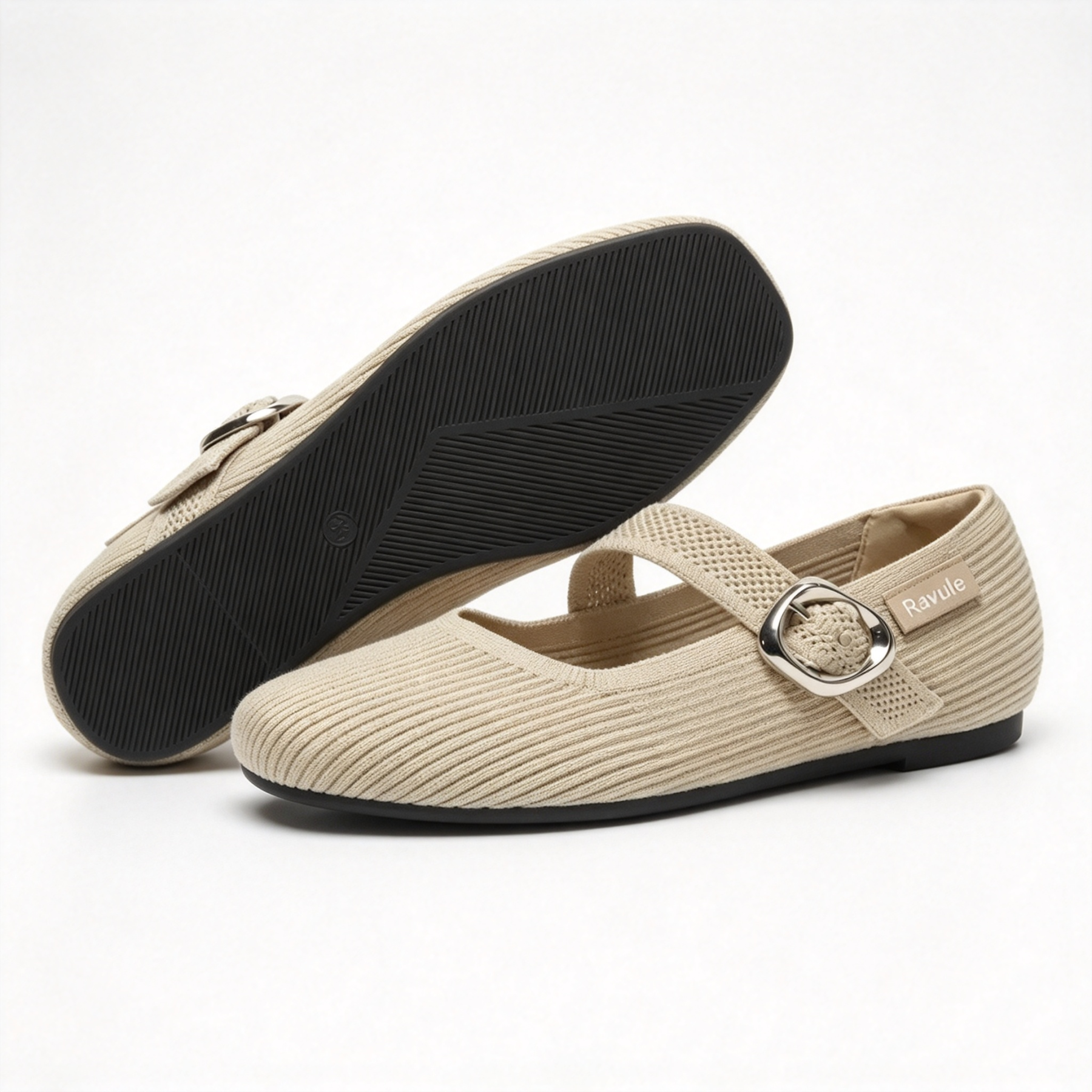 Women's Mary Jane Comfort Flat Shoes With Adjustable Buckle Strap