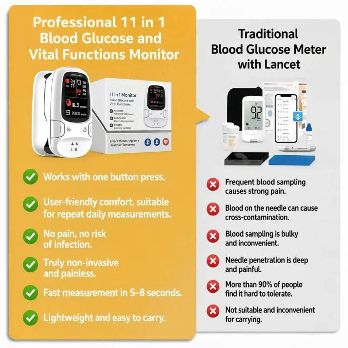 🩸Smart Non-Invasive Glucose Meter – Simple, Convenient & Easy to Use ✨