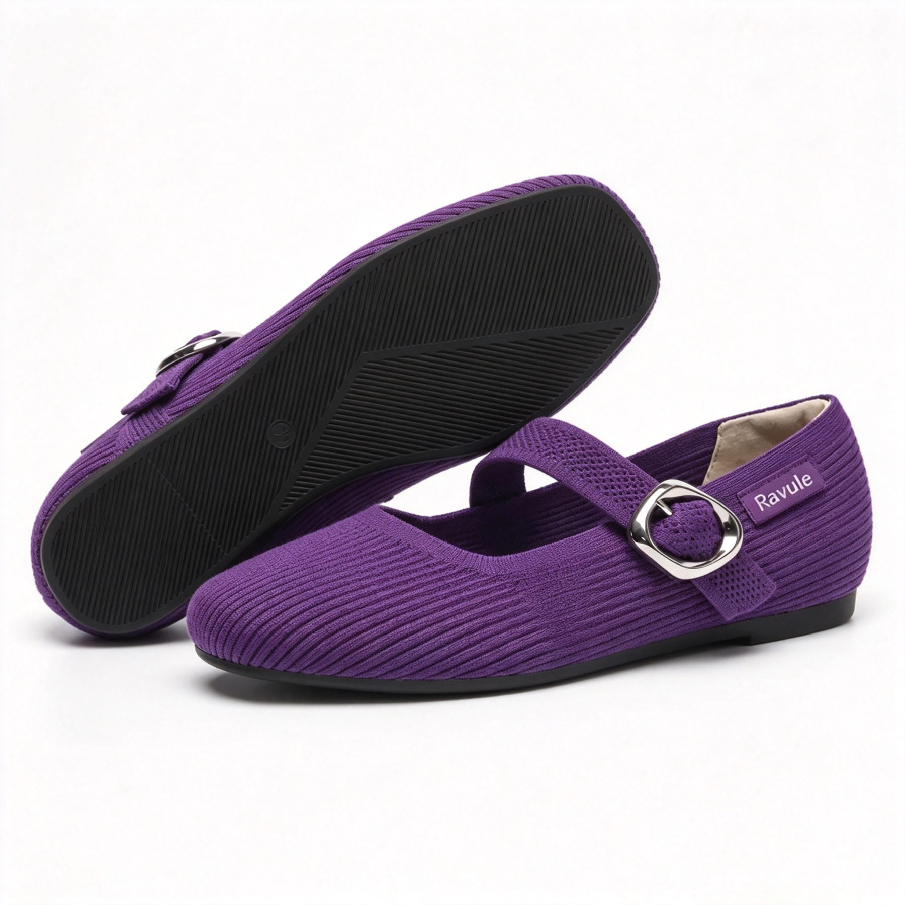 Women's Mary Jane Comfort Flat Shoes With Adjustable Buckle Strap