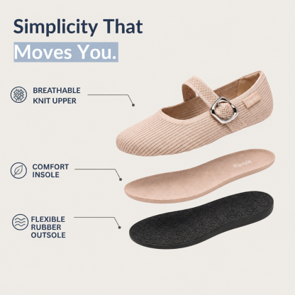 Women's Mary Jane Comfort Flat Shoes With Adjustable Buckle Strap