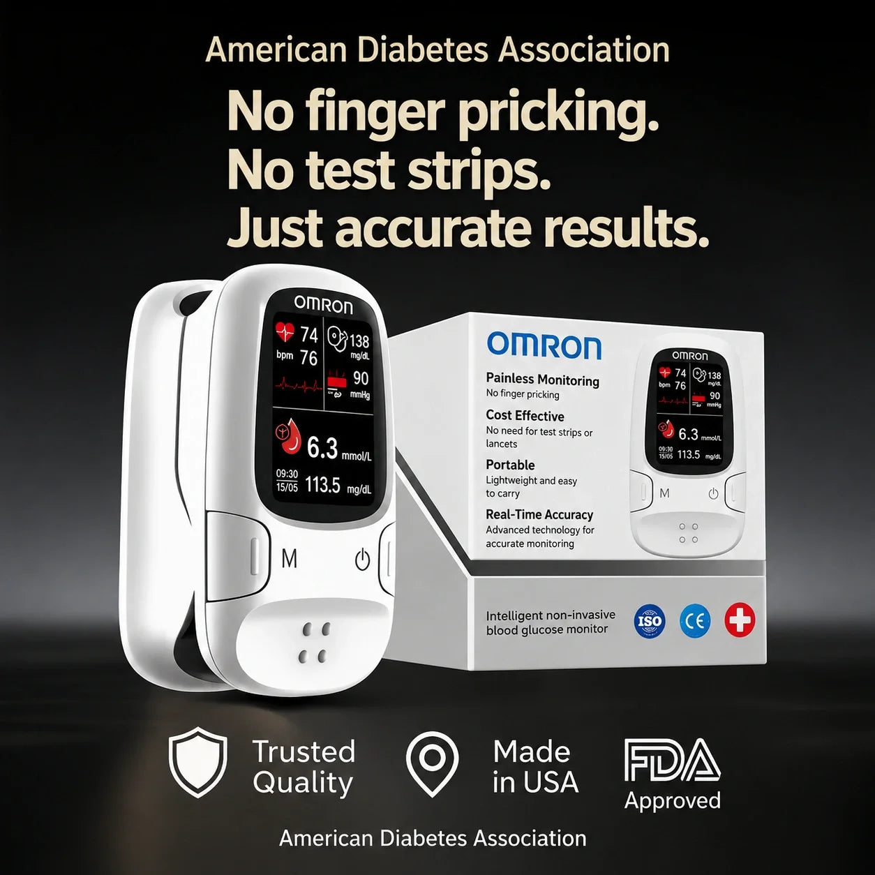 🩸Smart Non-Invasive Glucose Meter – Simple, Convenient & Easy to Use ✨