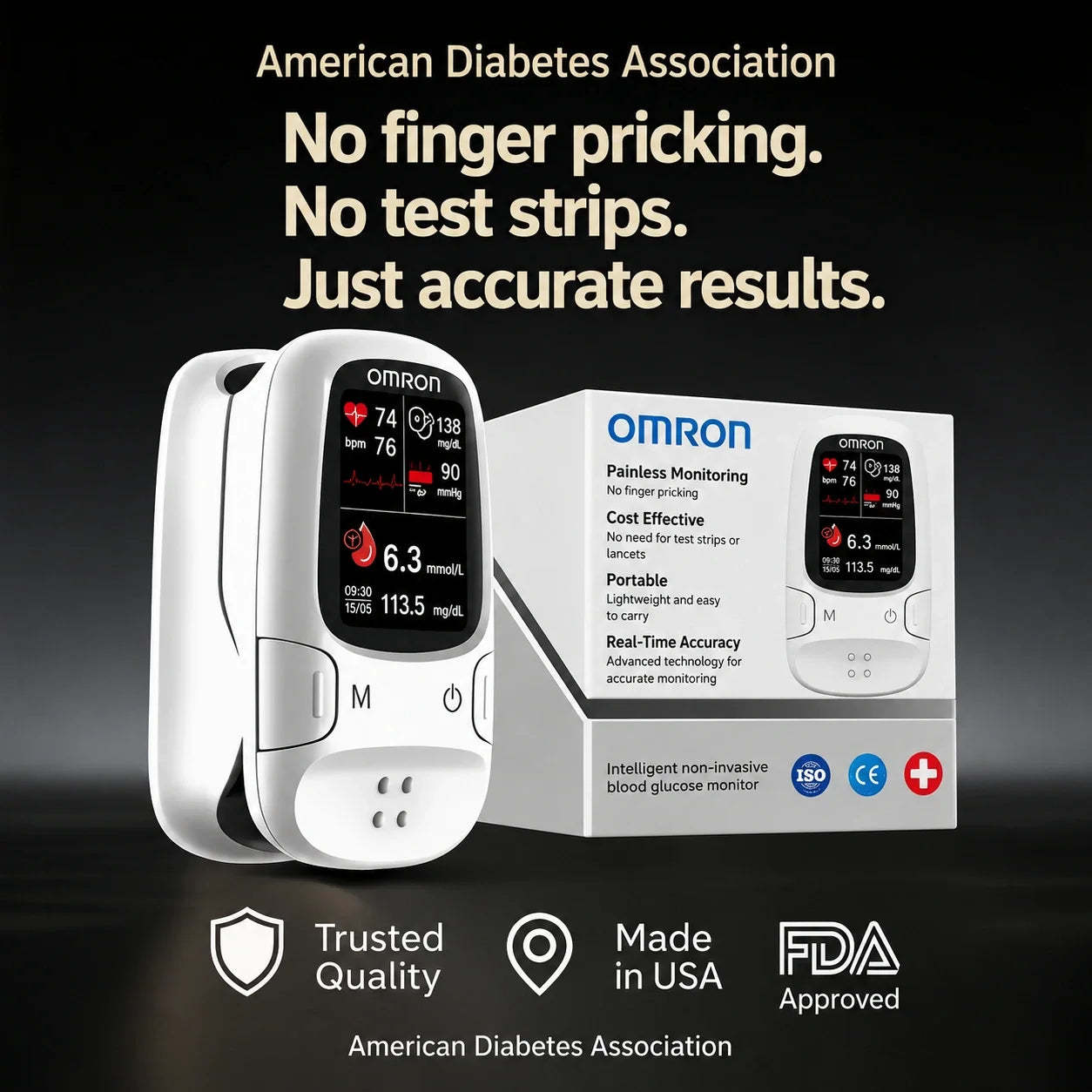 🩸Smart Non-Invasive Glucose Meter – Simple, Convenient & Easy to Use ✨