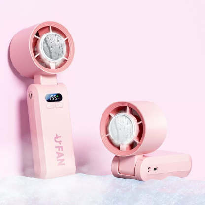 Handheld Portable Turbo Fan with Ice Cooler, Speed (1-199) 5500mAh Rechargeable Personal Fan