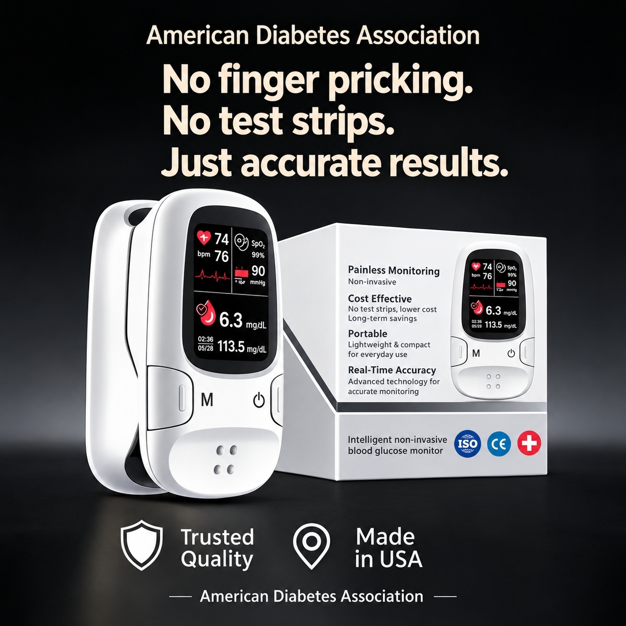 🩸Smart Non-Invasive Glucose Meter – Simple, Convenient & Easy to Use